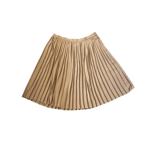 ASOS Dresses & Skirts - ASOS Dark Beige Brown Pleated Mini Skirt Women Size 6 Six Chic Work Minimalist